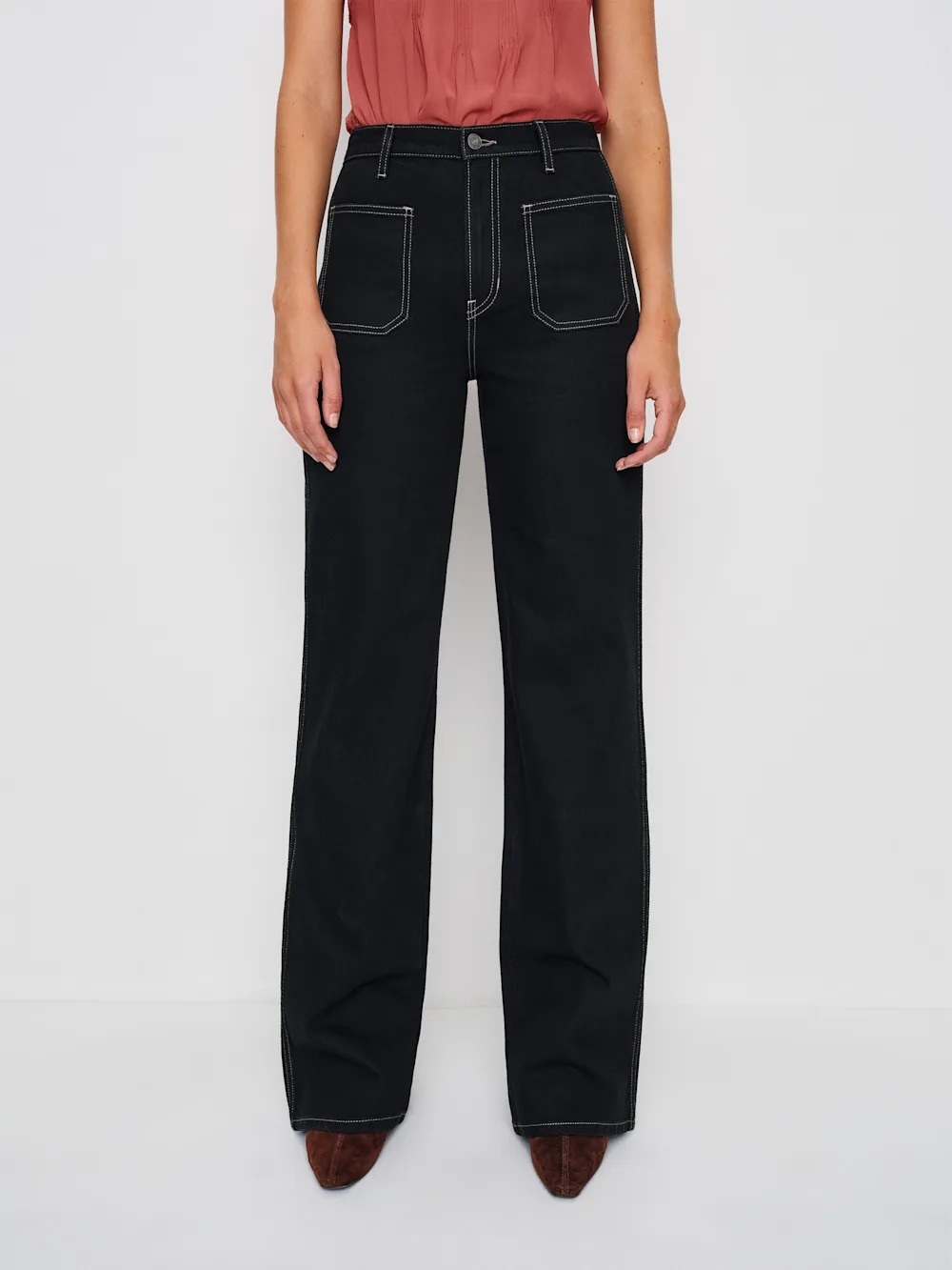 NWT Reformation Alyssa Stretch High Rise Wide Leg Long Jeans - Picture 5 of 7